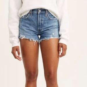 Levi's Distressed High Rise Denim Shorts 27